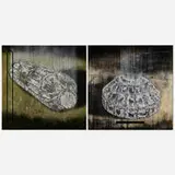 Fernando Cánovas, Encuentro (diptych), 2000, acrylic and sand on canvas