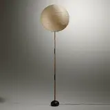 Akari light sculpture, model 43L by Isamu Noguchi, washi paper, bamboo, enameled cast iron, sold Mar 2023