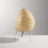 Akari light sculpture, model 1N by Isamu Noguchi, washi paper, bamboo, enameled steel, sold Mar 2023