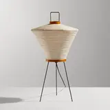 Akari light sculpture, model 4A by Isamu Noguchi, washi paper, bamboo, enameled steel, cane, sold Mar 2023