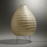 Akari light sculpture, model 23N by Isamu Noguchi, washi paper, bamboo, enameled steel, sold Mar 2023