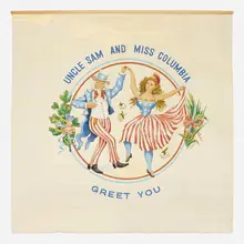 Duncan Spencer, Uncle Sam and Miss Columbia mural, 1975, oil on canvas