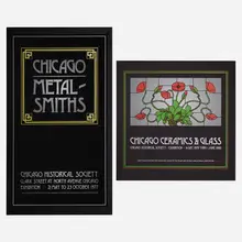 Staples & Charles, Chicago Historical Society exhibition posters, set of two, 1977/1979, screenprint in colors on metallic paper