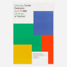 Paul Rand, University of Hartford poster, 1989, offset lithograph in colors