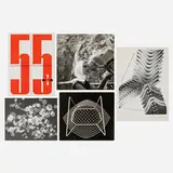Herbert Matter, Ephemera and photography, c. 1955, gelatin silver print, offset lithograph, offset lithograph in colors