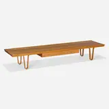 Long John bench, model 4699 by Edward Wormley, walnut, sold Feb 2023
