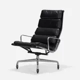 Soft Pad lounge chair by Charles and Ray Eames, cast aluminum, leather, enameled steel, sold Feb 2023