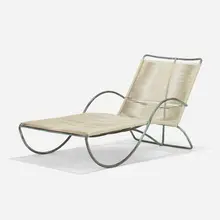 Walter Lamb, Chaise lounge, model C-4700, c. 1952, bronze, cotton-nylon cord