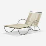 Chaise lounge, model C-4700 by Walter Lamb, c. 1952, bronze, cotton-nylon cord, sold Feb 2023