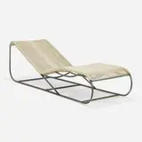 Kipp Stewart, Chaise lounge, model 41000, c. 1960, bronze, cotton-nylon cord