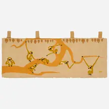 Monkeys tapestry by Evelyn Ackerman, 1961, hand-hooked wool, sold Feb 2023