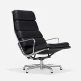 Soft Pad lounge chair by Charles and Ray Eames, 1969 / 1997, leather, aluminum, sold Feb 2023