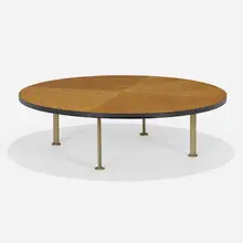 Robert Haussmann, Coffee table, c. 1970, oak veneer, laminate, nickel-plated steel