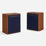 Jbl, Speakers model 4333, pair, c. 1975, walnut veneer, cloth, enameled aluminum