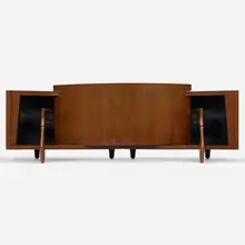 Arnold Wolf and Richard Ranger, Paragon speaker, model D44000, serial no. 41310, 1957, walnut, brass, enameled steel, cloth