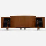 Arnold Wolf and Richard Ranger, Paragon speaker, model D44000, serial no. 41310, 1957, walnut, brass, enameled steel, cloth