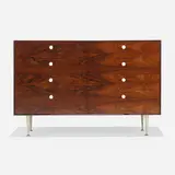 Thin Edge cabinet, model 5221 by George Nelson & Associates, 1952, rosewood, aluminum, enameled aluminum, sold Feb 2023