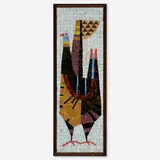 Partridge mosaic by Evelyn Ackerman, 1958, glass tile mosaic, spruce, sold Feb 2023