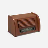 Teletone Radio Corp., Radio, model 109, 1946, walnut, vinyl, Bakelite, plastic