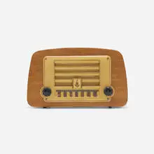 Charles and Ray Eames, Radio, model 588A, 1946, mahogany plywood, plastic, Bakelite
