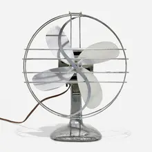 Inc. New Devices Engineering, Fan, c. 1940, enameled aluminum, chrome-plated steel, aluminum