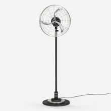 Robert D. Budlong, Zephyr floor fan, model S22TW, c. 1935, crackle-lacquered steel, chrome-plated steel, aluminum