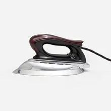 Universal, Stroke-Saver automatic iron, model EA-1205, c. 1950, chrome-plated steel, plastic
