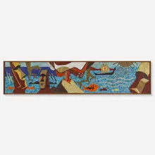 Mosaic by Modern, c. 1965, glass tiles, lacquered wood, sold Feb 2023