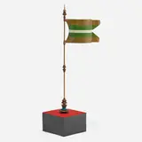 Charles and Ray Eames, Flag from the IBM Pavilion, New York World's Fair, c. 1964, enameled steel, turned and lacquered wood