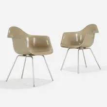 Charles and Ray Eames, DAX, pair, fiberglass, zinc-plated steel