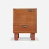 Cabinet, model 4617 by George Nelson & Associates, 1946, walnut, chrome-plated brass, sold Feb 2023