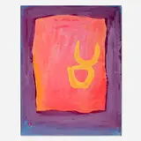 Rex Ashlock, Red on Blue, 1963, gouache on paper