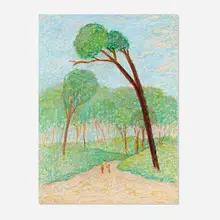 Gershon Benjamin, Walking Path, 1969, pastel on paper