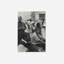 On the Corner by Charles Searles, gelatin silver print, sold Jan 2023