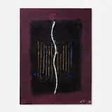 Adja Yunkers, Untitled Purple, 1978, mixed media and collage on canvas board