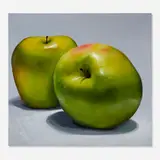 Tom Seghi, 2 Yellow Apples, 1991, acrylic on canvas