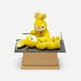 Nayland Blake, Satanic Ritualized Abuse, 1994, two stuffed bunnies, wood, leather, rope, plastic knife, birthday candles, bell