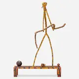 Italo Scanga, Yellow Figure with Snake, 1984, oil on wood construction
