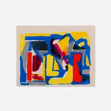 Nell Blaine, Abstraction, c. 1940, gouache on lined paper