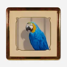 Parrot by Tom Palmore, 1985, oil on paperboard, sold Jan 2023