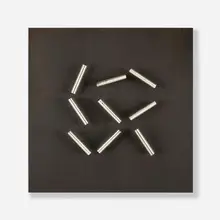Never Too Late by Yaacov Agam, 1966, nine moving steel pins on steel plate mounted to wood, sold Jan 2023