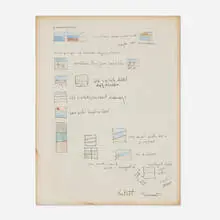 Summer by Jennifer Bartlett, 1975, ink and pastel on paper, sold Jan 2023