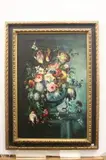 Floral Bouquet on Tabletop by Continental School, Oil on canvas, sold Dec 2021