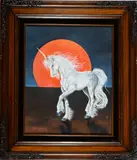 J.W. Bushong, The White Unicorn, 1987, Oil on Canvas signed lower left hand corner