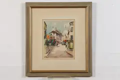 Lucien Ducuing, Untitled, PARISIAN MONTMARTE SCENE (circa 1930), watercolor on paper