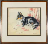 Nancy Burton Rsw, Study of Papillon Dog, Watercolor