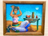 Manuel Martínez, Fruit Seller Resting, 1992, Oil on Canvas
