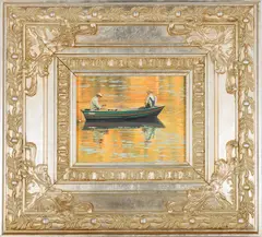 Harry E. Buckley, Pennsylvania Fishermen, Oil on Board