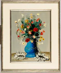 Jean Calogaro, Flori, circa 1965, Oil on canvas