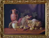 Emmal L Maas, Fruit Still Life, Oil on canvas